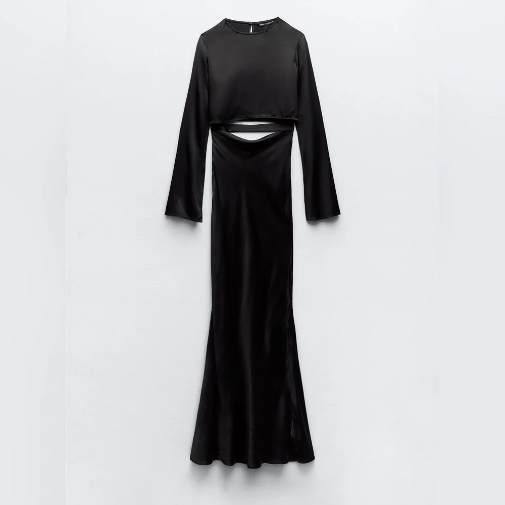 ZARA SLIT SATIN DRESS - Picture 5 of 7